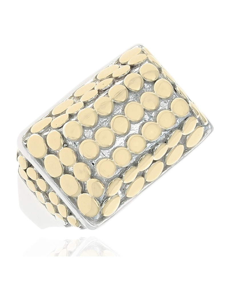 John Hardy Dots Rectangular Top Dome Ring