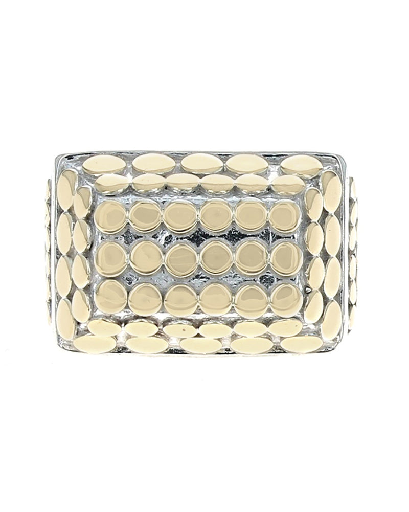 John Hardy Dots Rectangular Top Dome Ring