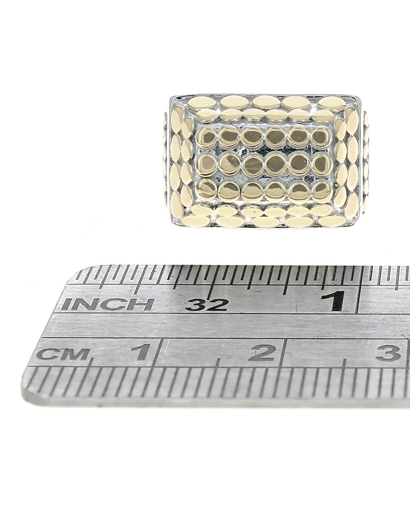 John Hardy Dots Rectangular Top Dome Ring