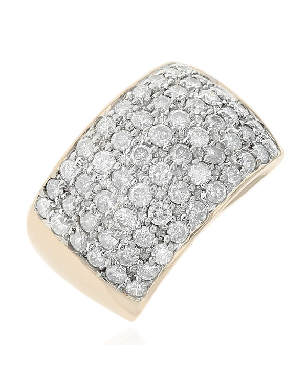 Wide Diamond Pave Tapered Band