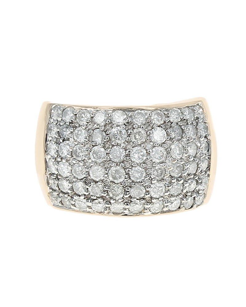 Wide Diamond Pave Tapered Band