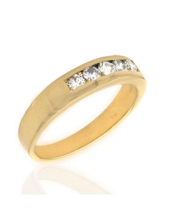 Gentlemen's Diamond Tapered Ring in Yellow Gold