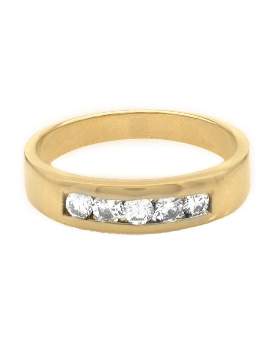 Gentlemen's Diamond Tapered Ring in Yellow Gold