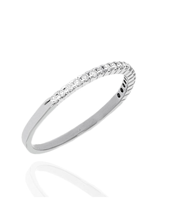 Diamond Thin Wedding Band in White Gold