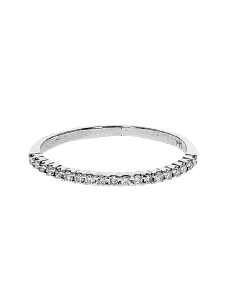 Diamond Thin Wedding Band in White Gold