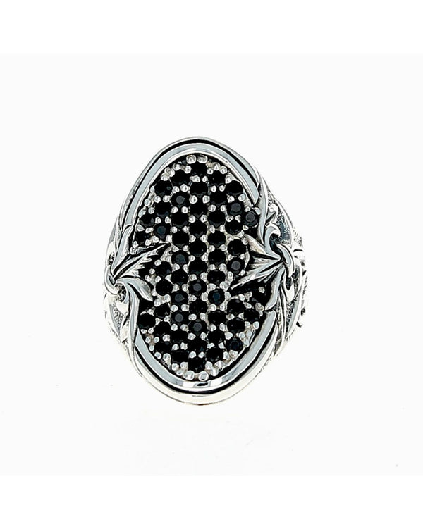 Scott Kay Black Sapphire Concave Ring in Silver