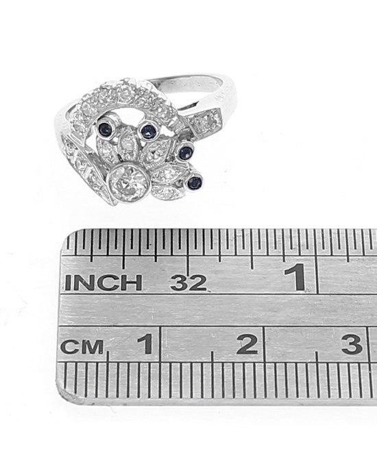 Vintage Diamond and Sapphire Accent Ring
