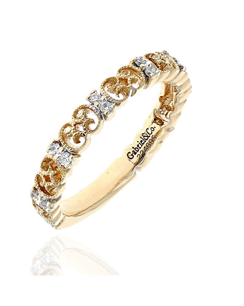 Gabriel & Co. Diamond Scroll Accent Stack Band