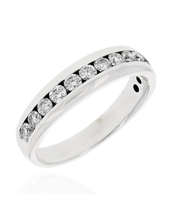 Gentlemen's Diamond Wedding Band in White Gold