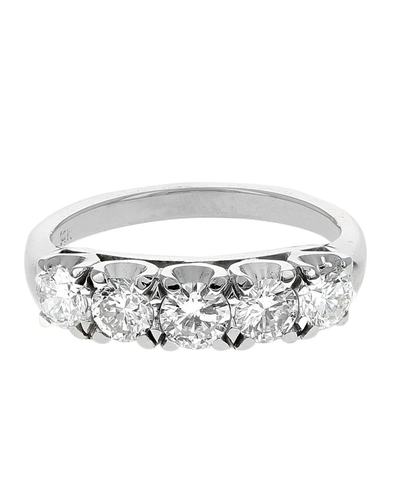 5 Stone Diamond Ring in White Gold