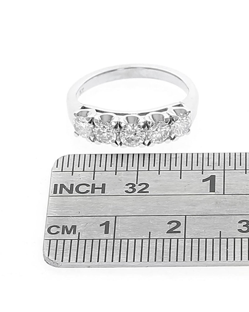 5 Stone Diamond Ring in White Gold