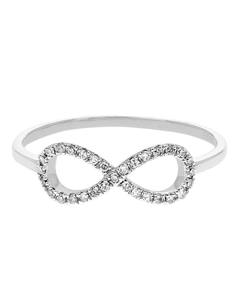 Diamond Infinity Ring in White Gold