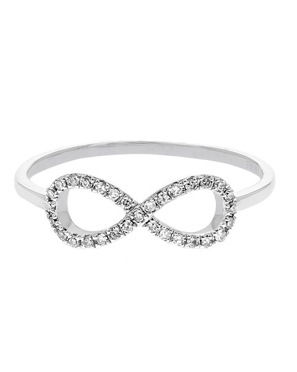 Diamond Infinity Ring in White Gold
