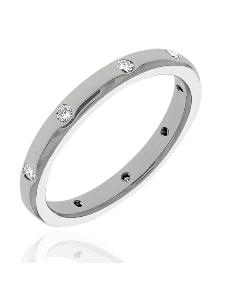 Flush Set Diamond Band in Platinum