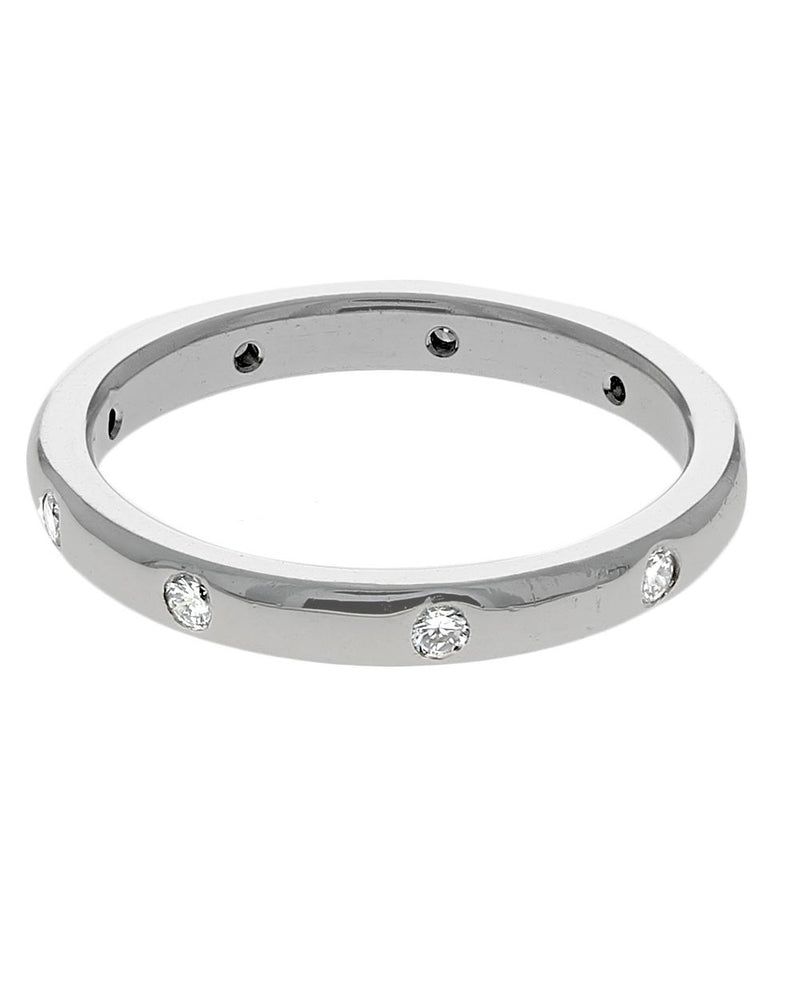Flush Set Diamond Band in Platinum