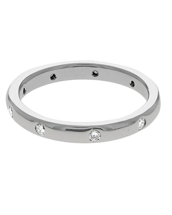 Flush Set Diamond Band in Platinum