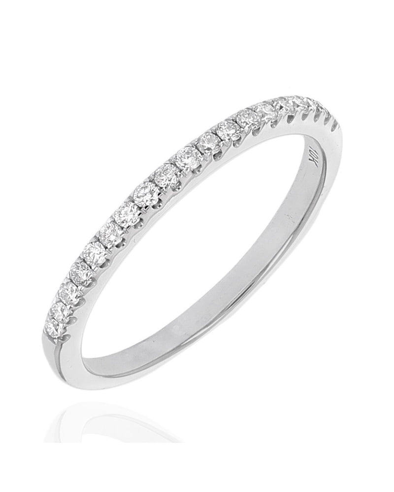 Diamond Thin Band Ring in White Gold