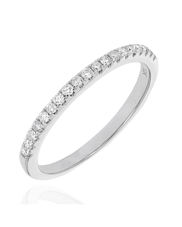 Diamond Thin Band Ring in White Gold