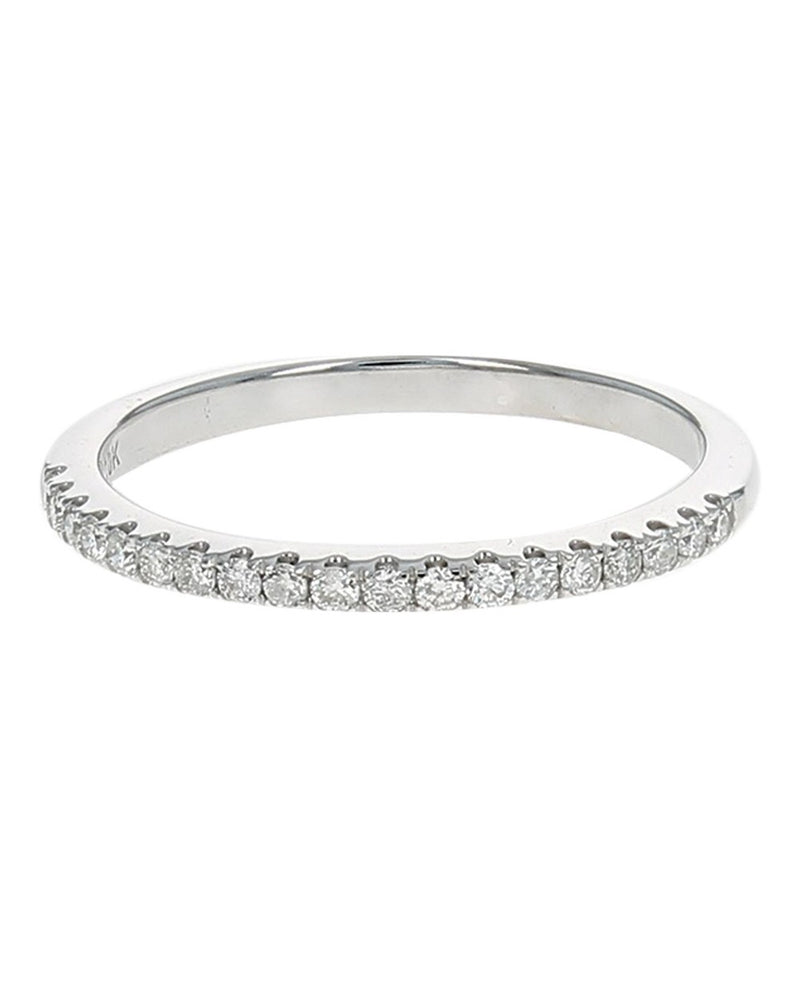 Diamond Thin Band Ring in White Gold