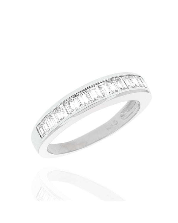 Diamond Tapered Ring in White Gold