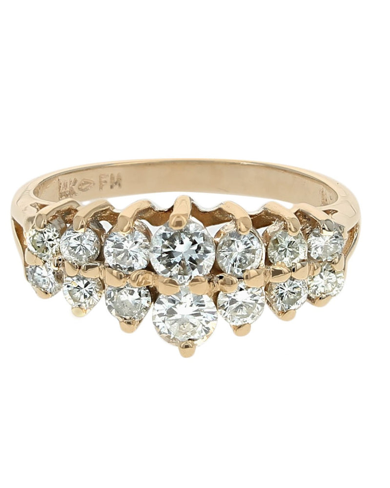 Diamond Rooftop Ring in Yellow Gold