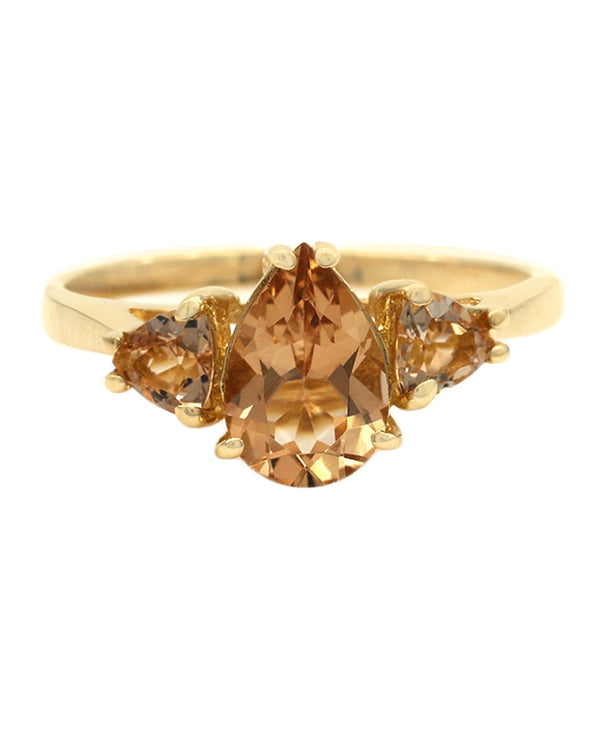 Champagne Topaz Ring in Yellow Gold