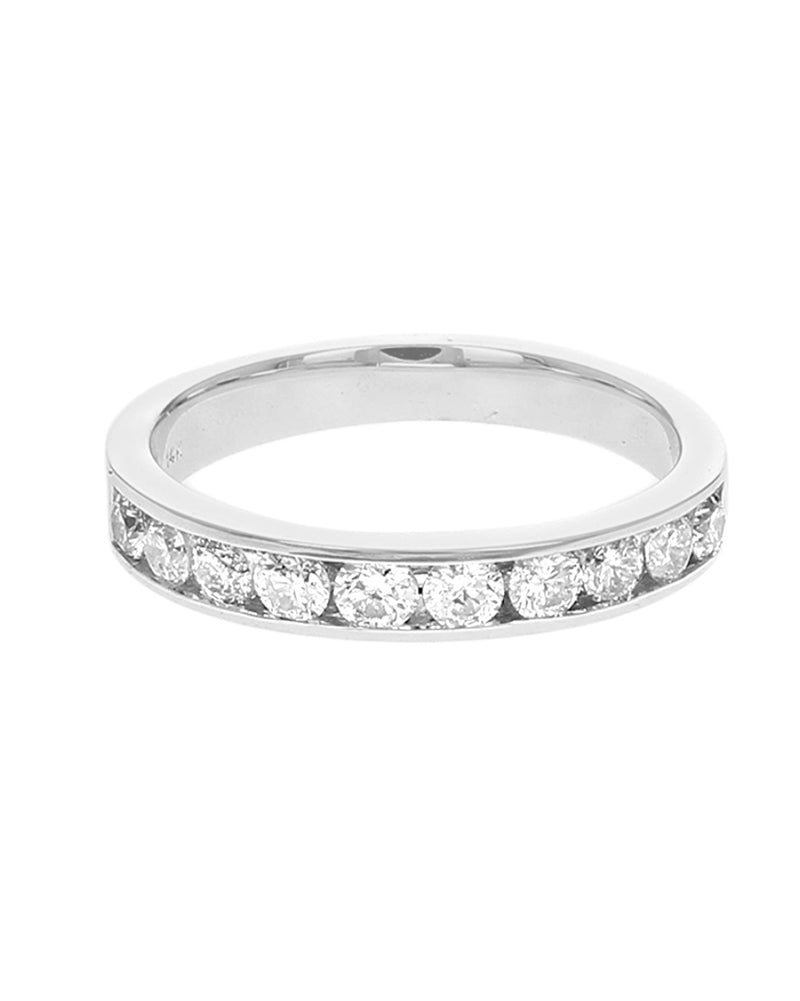 Channel Set Diamond Band in White Gold