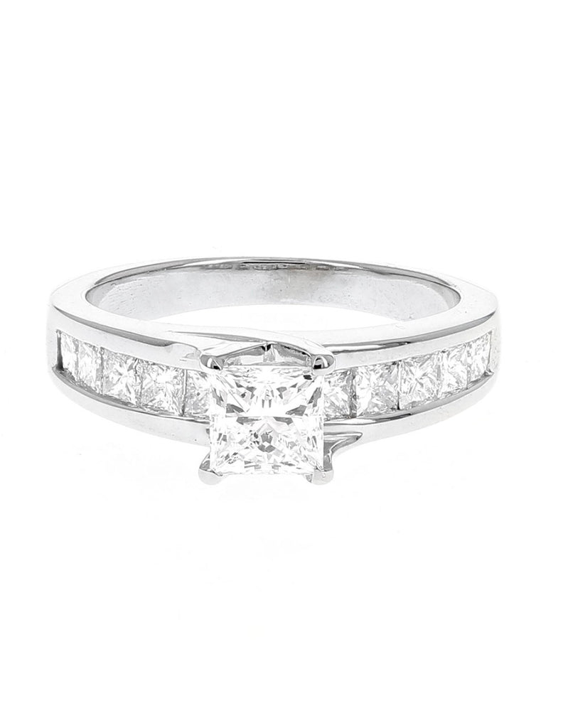 Princess Diamond Engagement Ring in White Gold