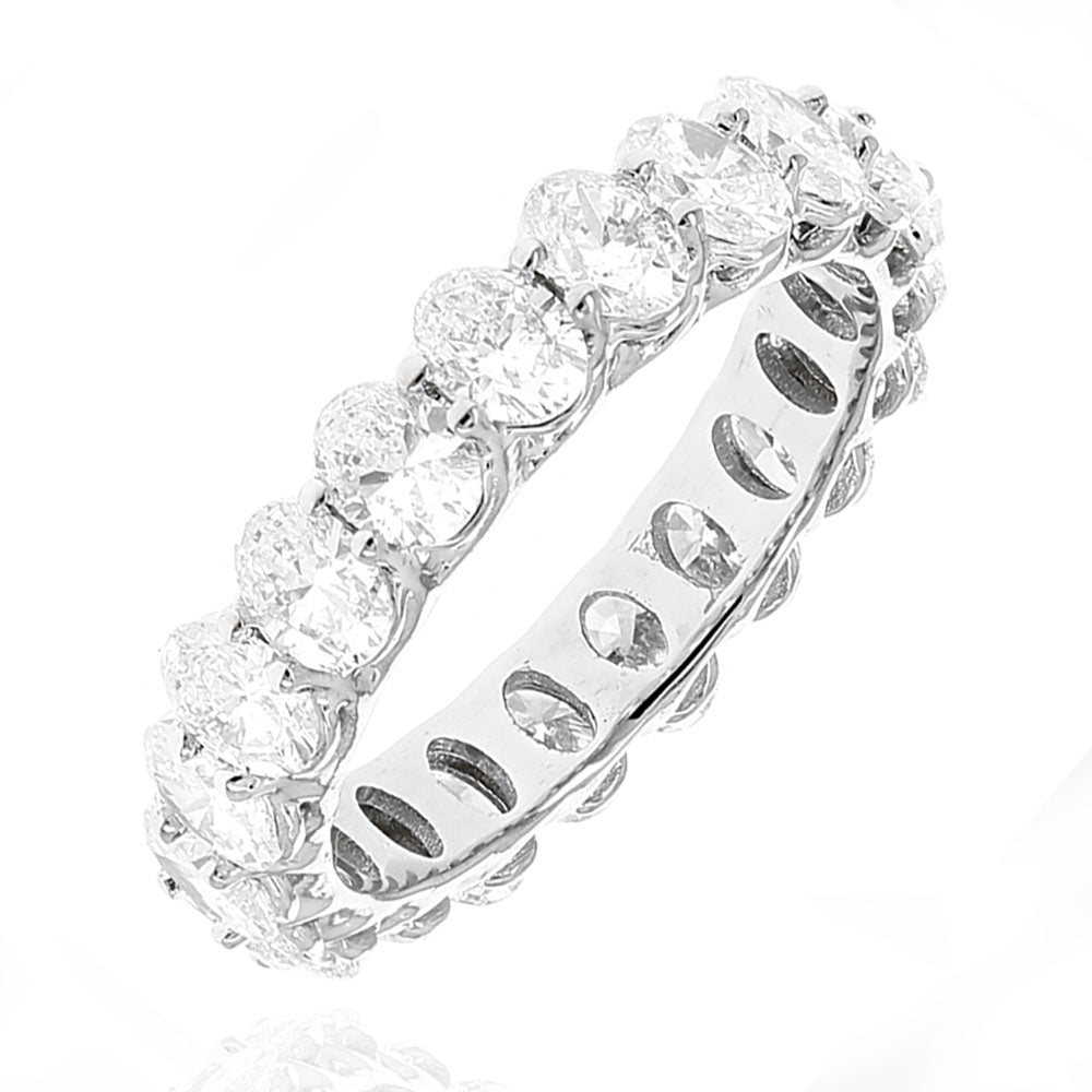Oval Diamond Eternity Band in 18K White Gold