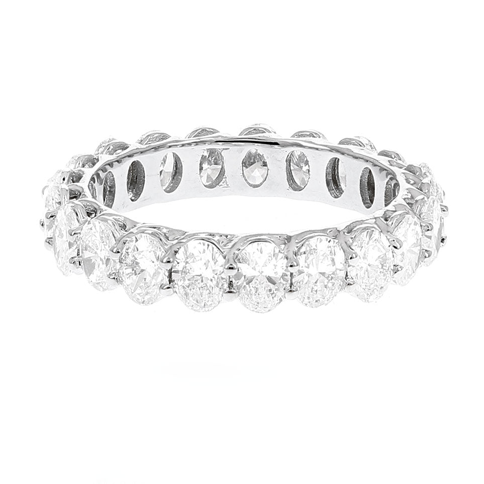 Oval Diamond Eternity Band in 18K White Gold