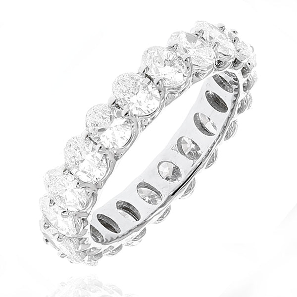 Oval Diamond Eternity Band in 18K White Gold