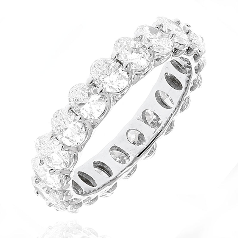 Oval Diamond Eternity Band in 18K White Gold