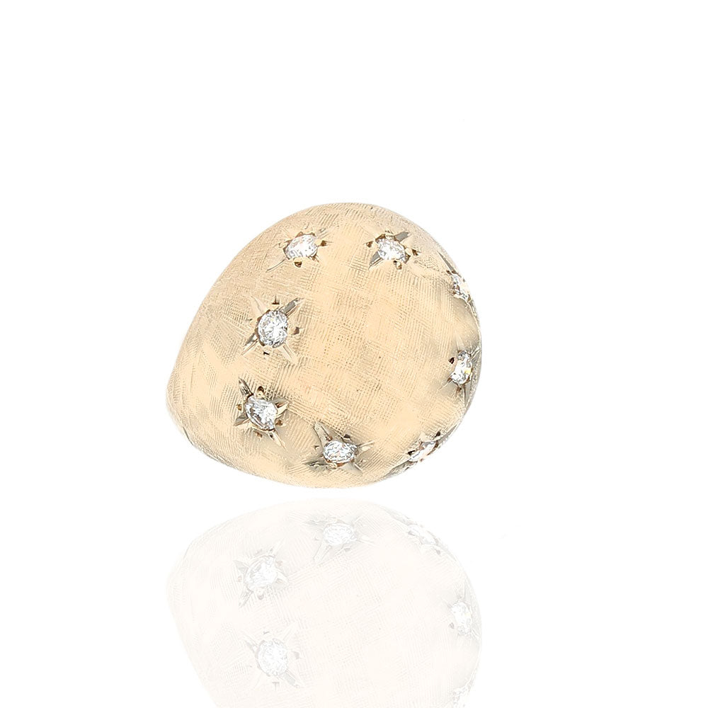 Diamond Dome Ring in Yellow Gold