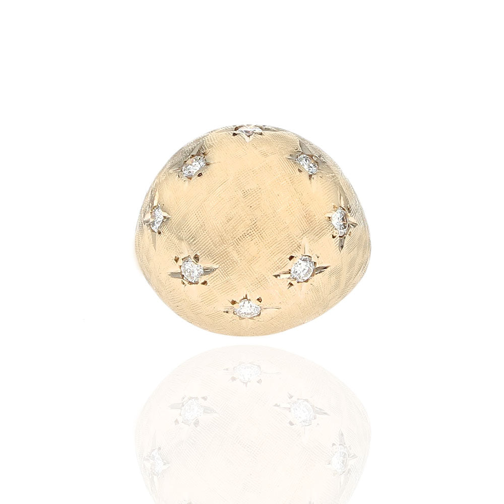 Diamond Dome Ring in Yellow Gold