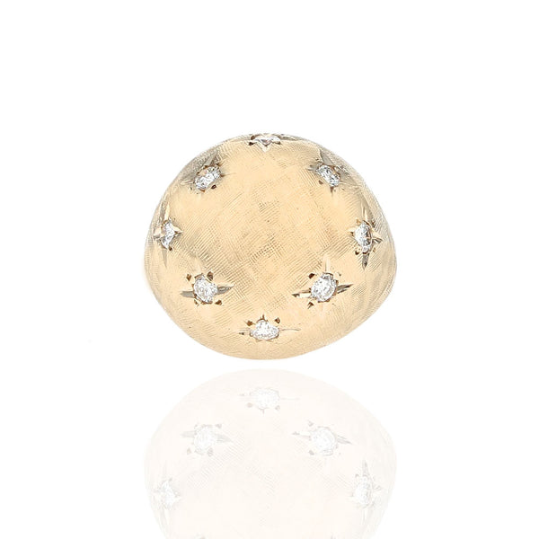 Diamond Dome Ring in Yellow Gold
