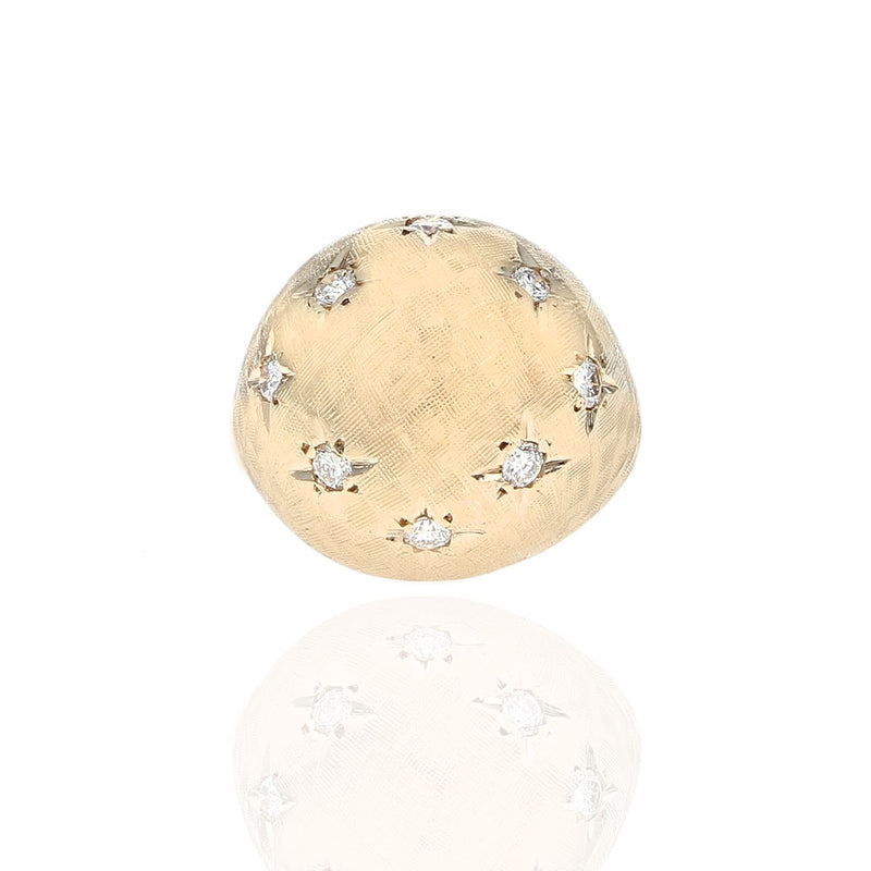 Diamond Dome Ring in Yellow Gold