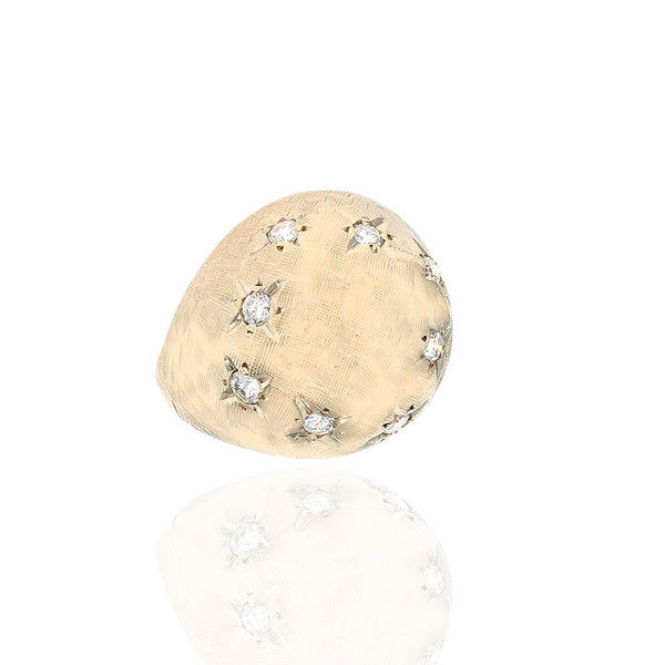 Diamond Dome Ring in Yellow Gold