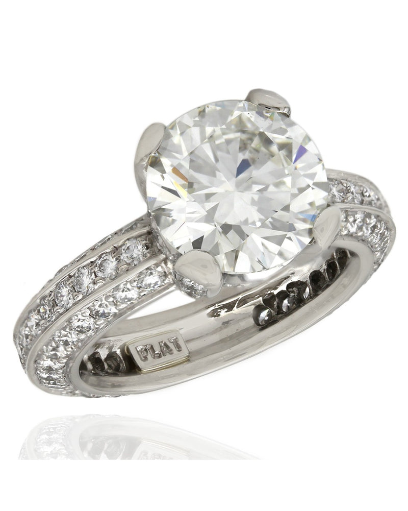 Pave Diamond Engagement Ring Mounting in Platinum