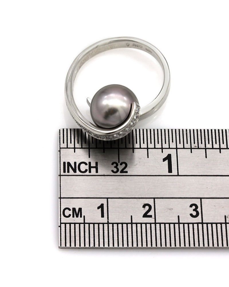 Ce'De' Tahitian Pearl and Diamond Contemporary Ring
