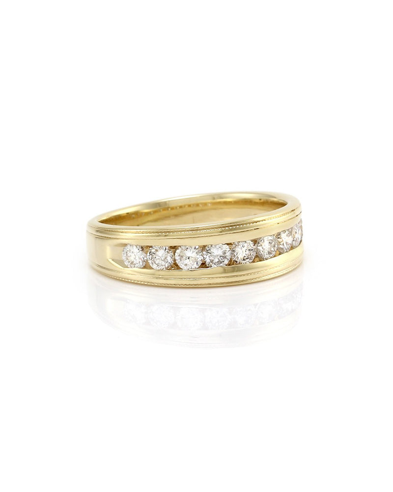 Channel Set Diamond Band in 14K Yellow Gold