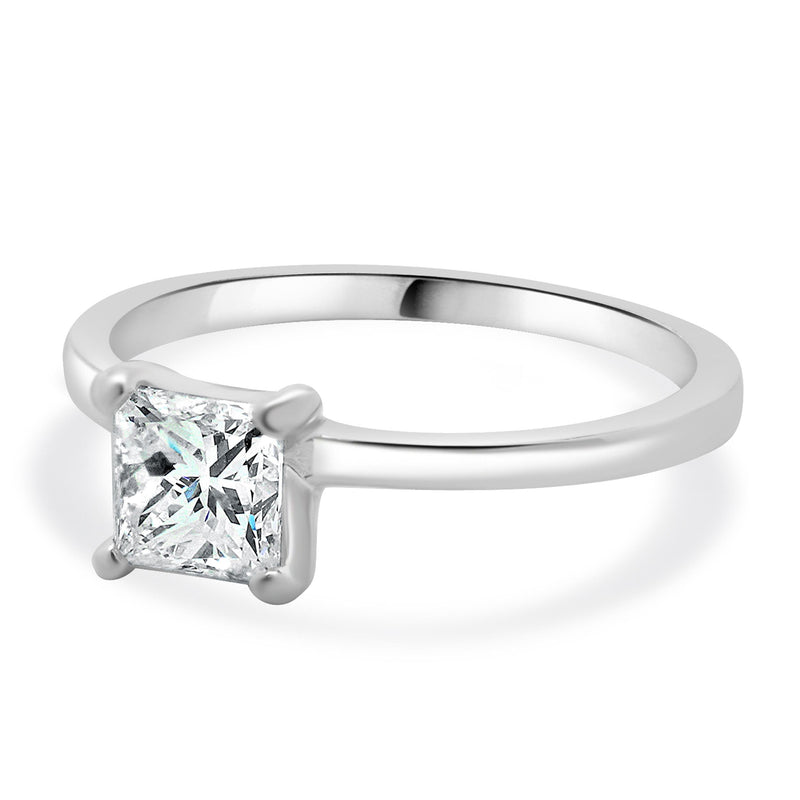 14 Karat White Gold Princess Cut Diamond Engagement Ring