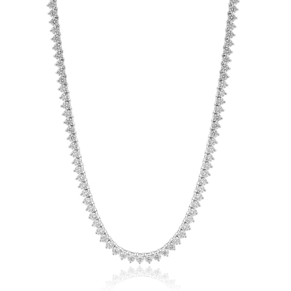 14 Karat White Gold Diamond Inline Tennis Necklace