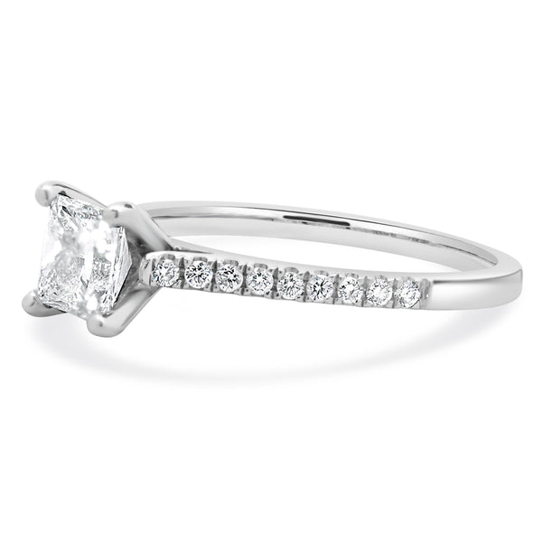 14 Karat White Gold Princess Cut Diamond Engagement Ring