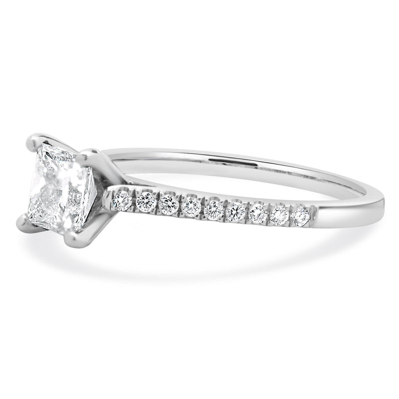 14 Karat White Gold Princess Cut Diamond Engagement Ring