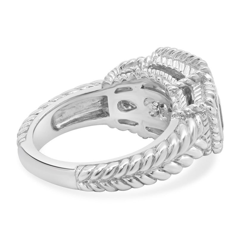 Judith Ripka 925 Sterling Silver Blue Topaz and Citrine Ring