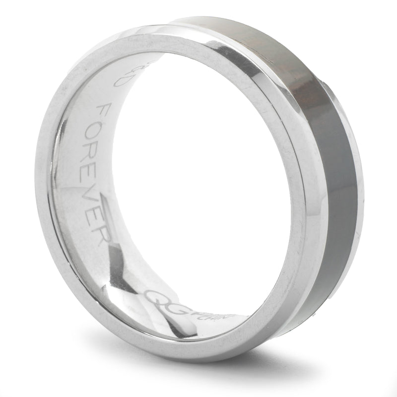 Stainless Steel 8MM Wood Inlay Band – E.D. Marshall Jewelers™