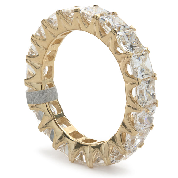 14 Karat Yellow Gold Princess Cut Diamond Eternity Band