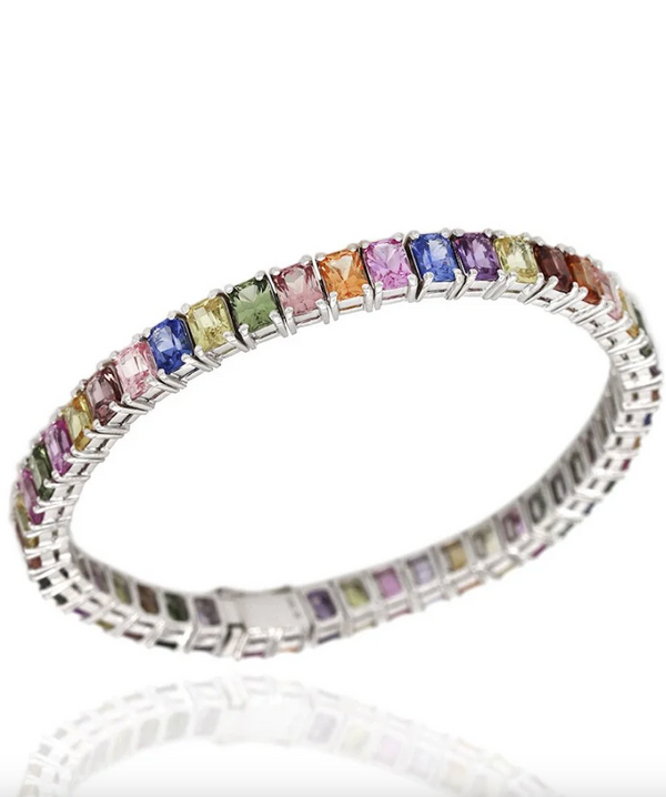 Multi Color Sapphire Bracelet in Gold