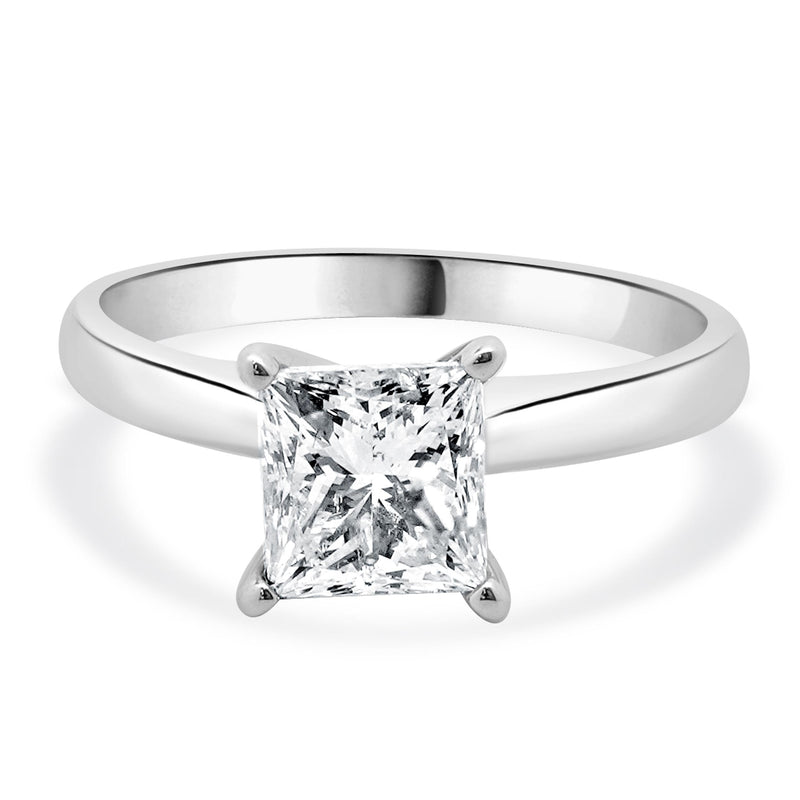 14 Karat White Gold Princess Cut Diamond Engagement Ring