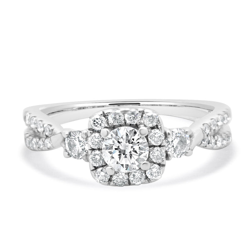 14 Karat White Gold Diamond Engagement Ring